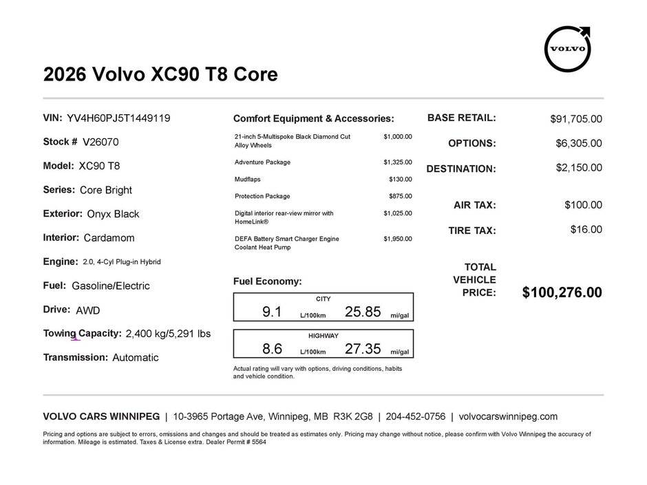 2026 Volvo XC90 Plug-In Hybrid Core Bright Theme-1