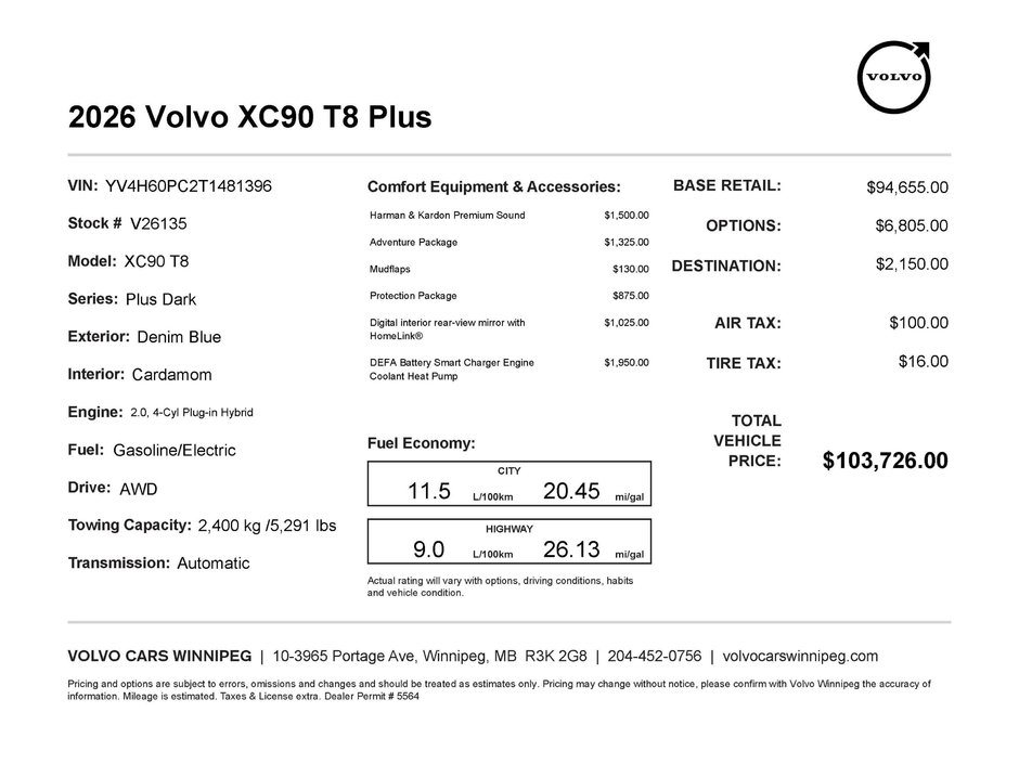 2026 Volvo XC90 Plug-In Hybrid Plus Dark Theme-0
