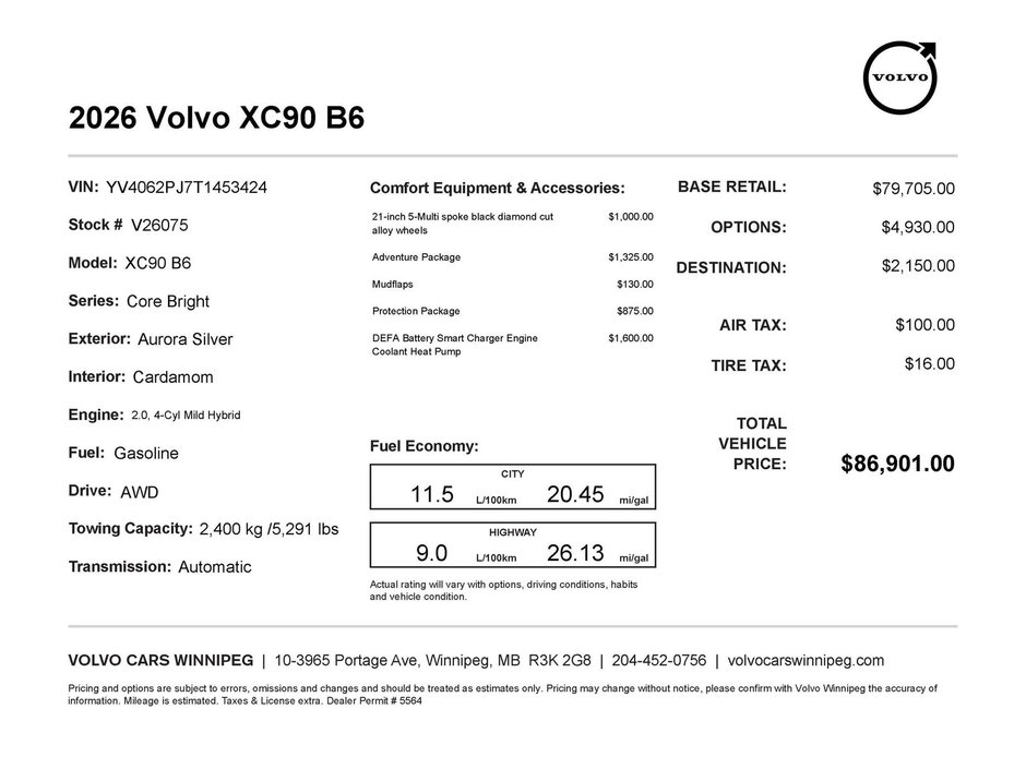 2026 Volvo XC90 Core Bright Theme-1
