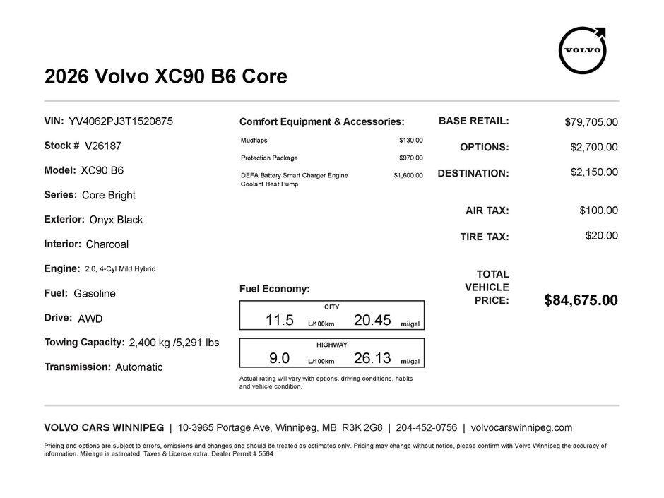 2026 Volvo XC90 Core Bright Theme-1