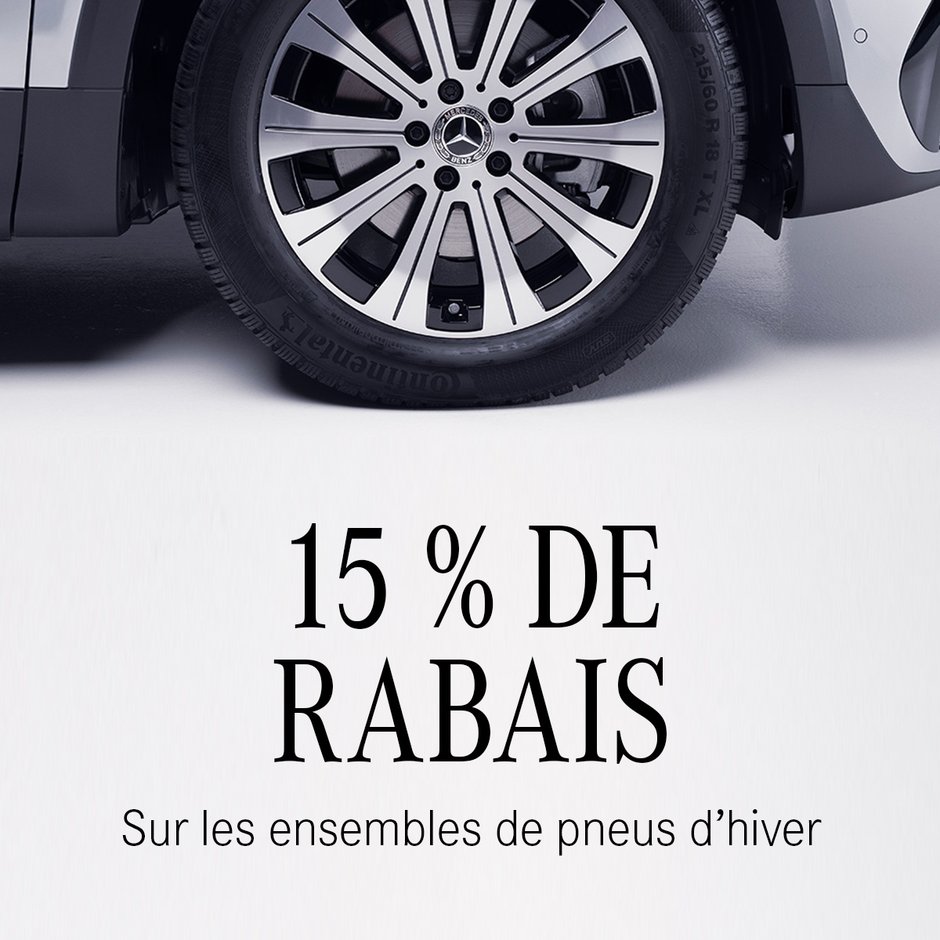 15% de rabais les ensembles de pneus d'hiver