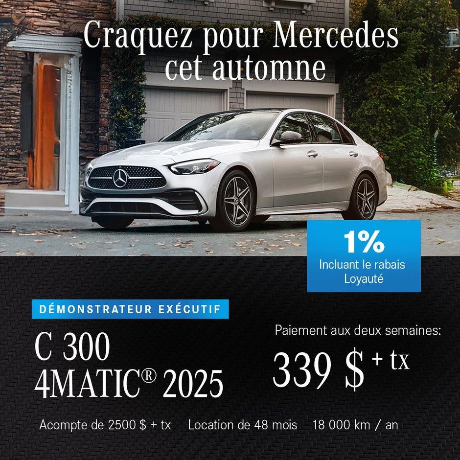 Démonstrateur Exécutif C300 4MATIC 2025
