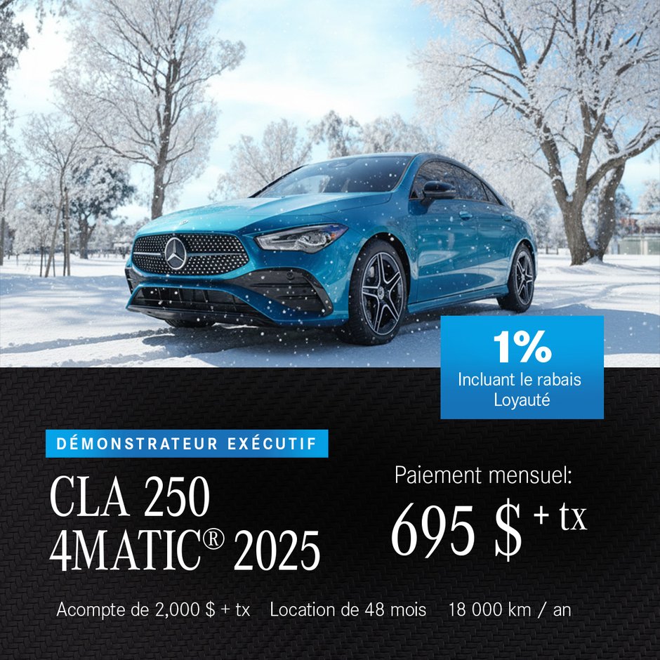 Démonstrateur Exécutif CLA 250 4MATIC 2025