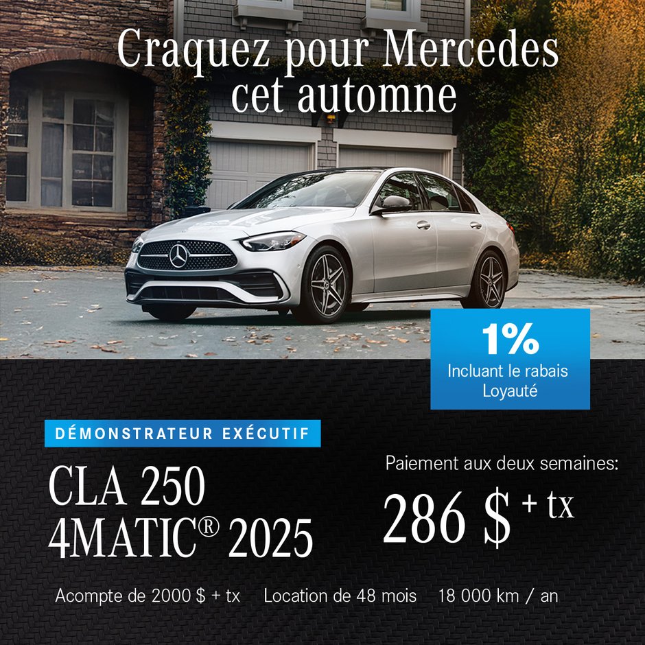 Démonstrateur Exécutif CLA 250 4MATIC 2025