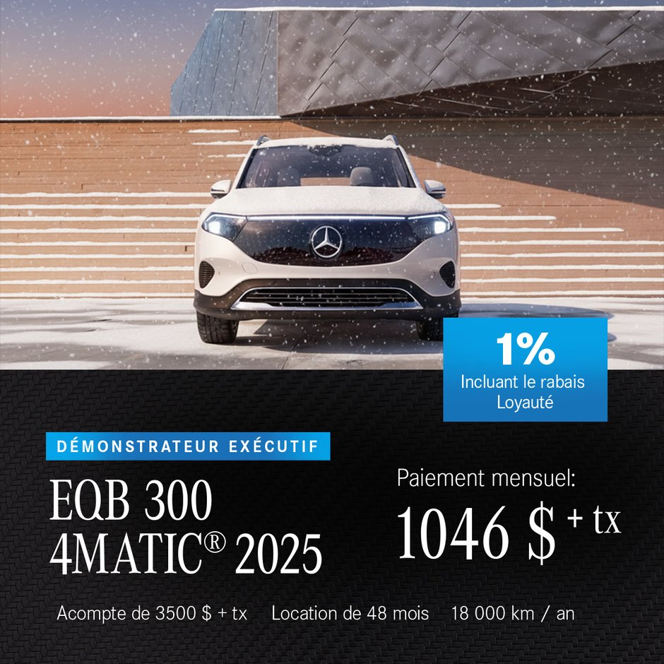 Démonstrateur Exécutif EQB 300 4MATIC 2025