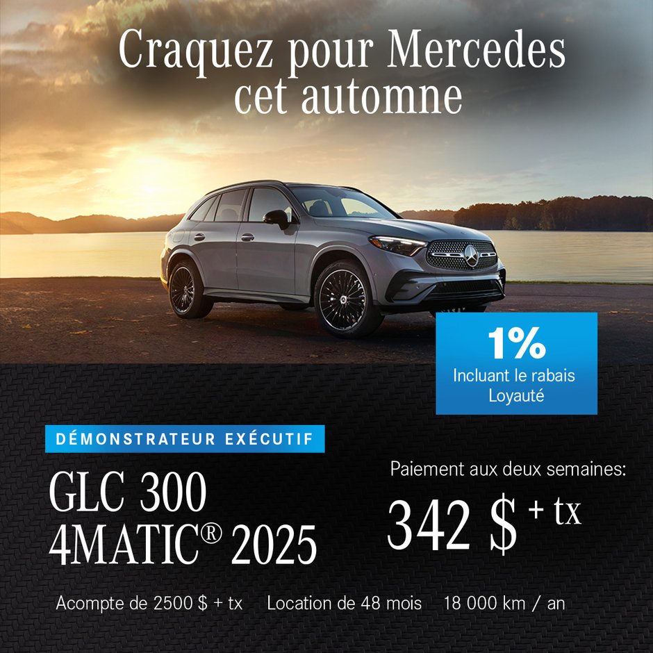 Démonstrateur Exécutif GLC 300 4MATIC 2025