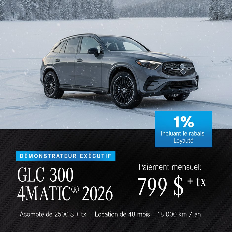 Démonstrateur Exécutif GLC 300 4MATIC 2026