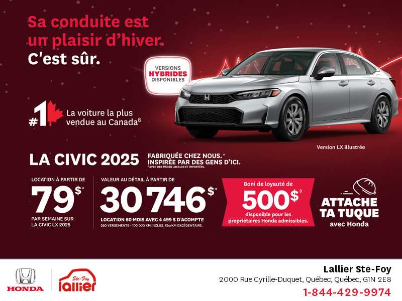 Obtenez le Honda Civic 2025 !