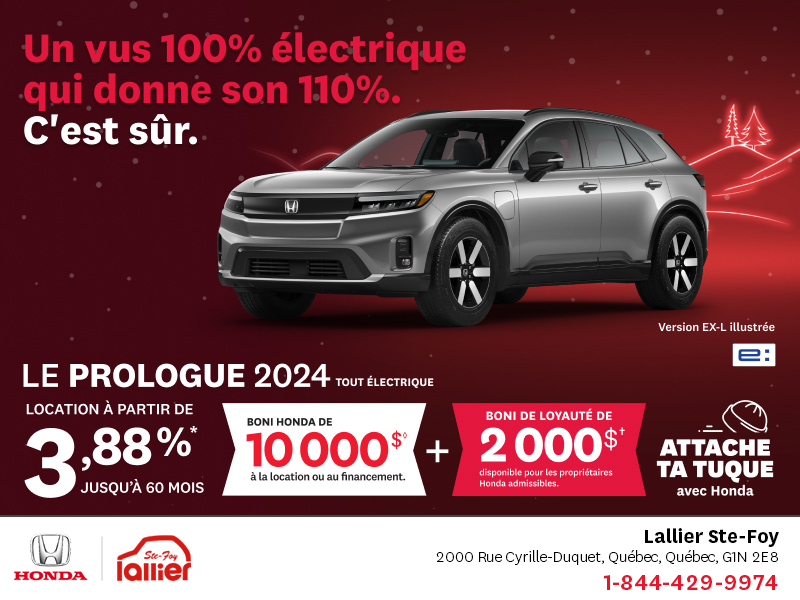 Obtenez le Honda Prologue 2024 !