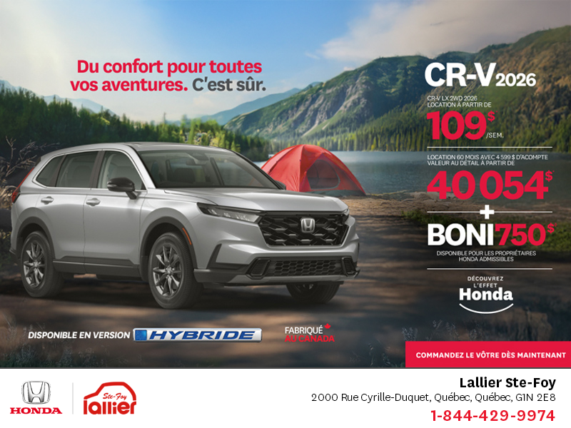 Obtenez le Honda CR-V 2026!