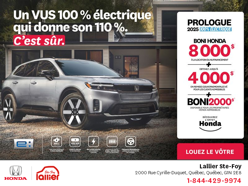 Obtenez le Honda Prologue 2025 !