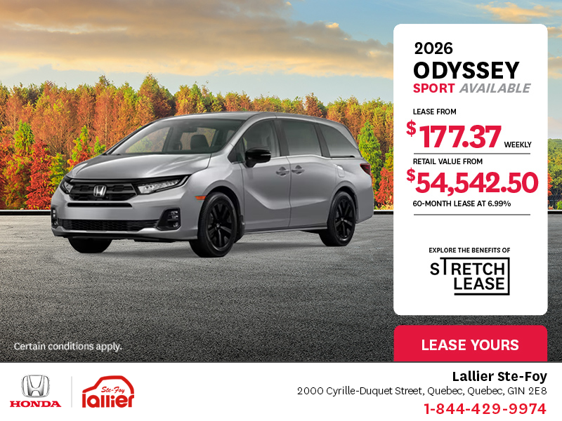 Get the 2026 Honda Odyssey!