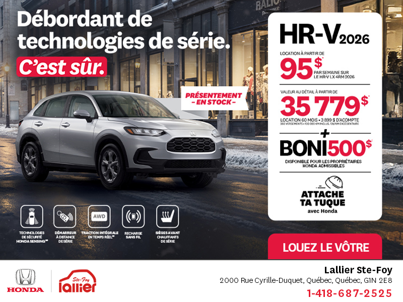 Obtenez le Honda HR-V 2026!