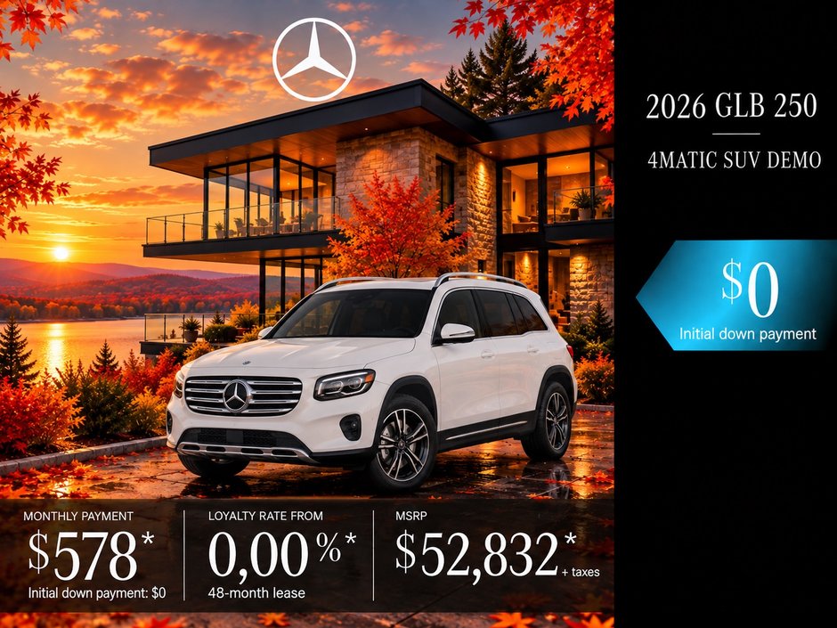2026 GLB 250 4MATIC SUV DEMO from $578 + tax per month*