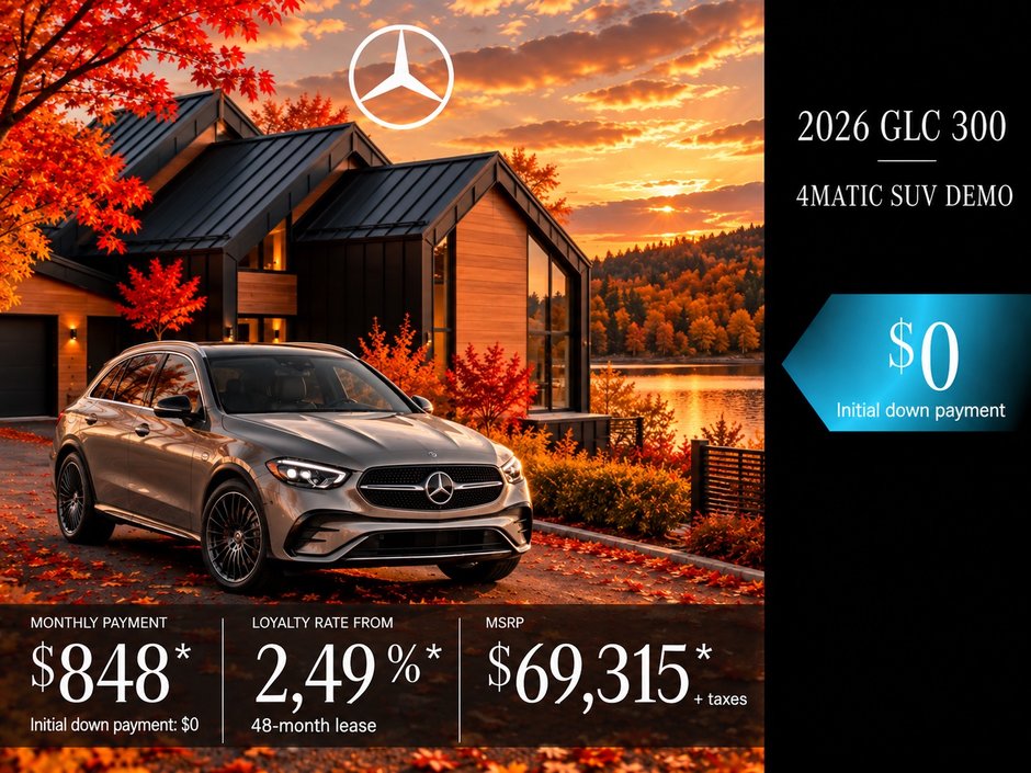 2026 GLC 300 4MATIC SUV DEMO from $848 + tax per month*