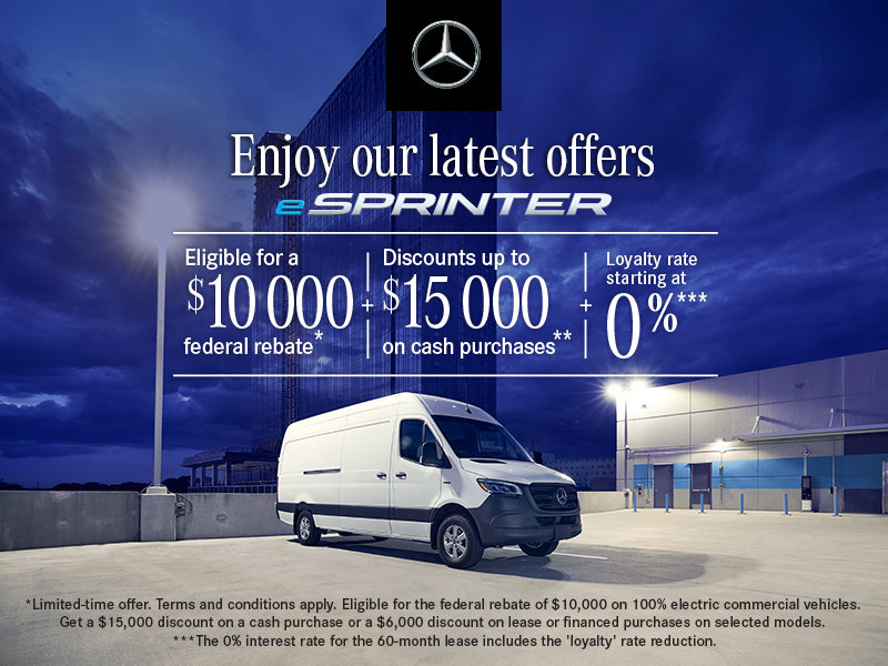 Take advantage of these offers on the eSprinter