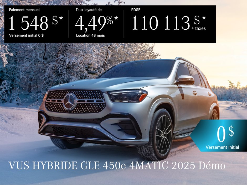VUS HYBRIDE GLE 450e 4MATIC 2025 en location à partir de 1 548 $/mois* + taxes