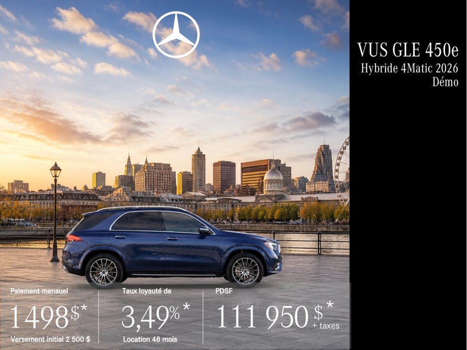 VUS HYBRIDE GLE 450e 4MATIC 2026 en location à partir de 1 498 $/mois + taxes*