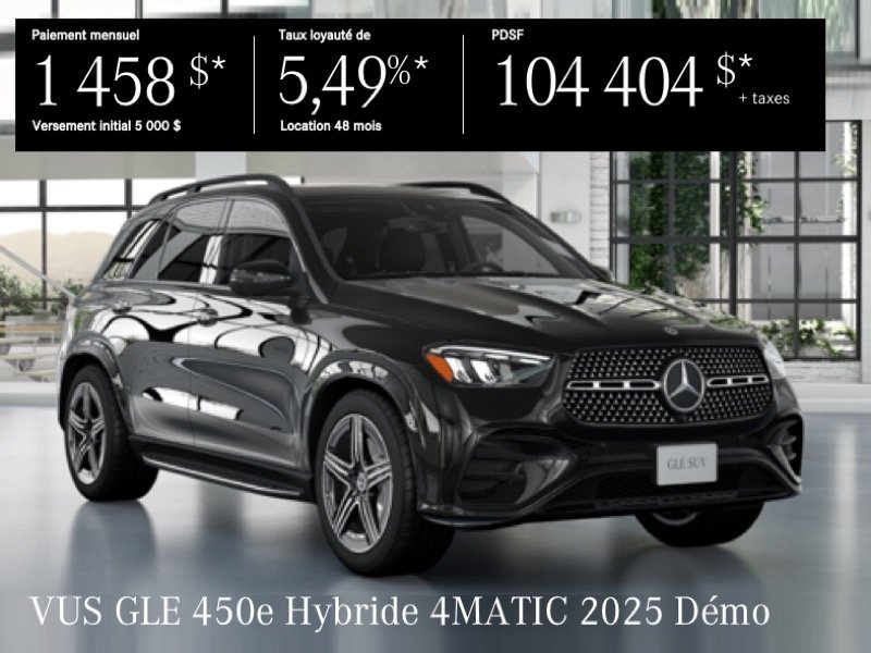 VUS HYBRIDE GLE 450e 4MATIC 2025 en location à partir de 1 458 $/mois* + taxes
