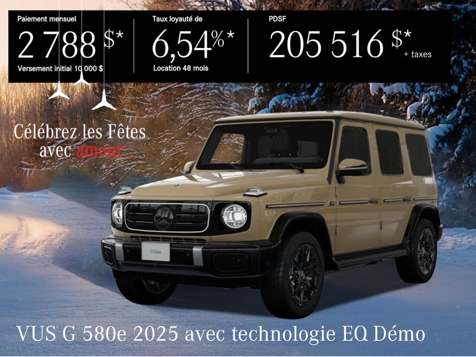 VUS G 580e 2025. Profitez de 52 000 $ de crédit en argent!