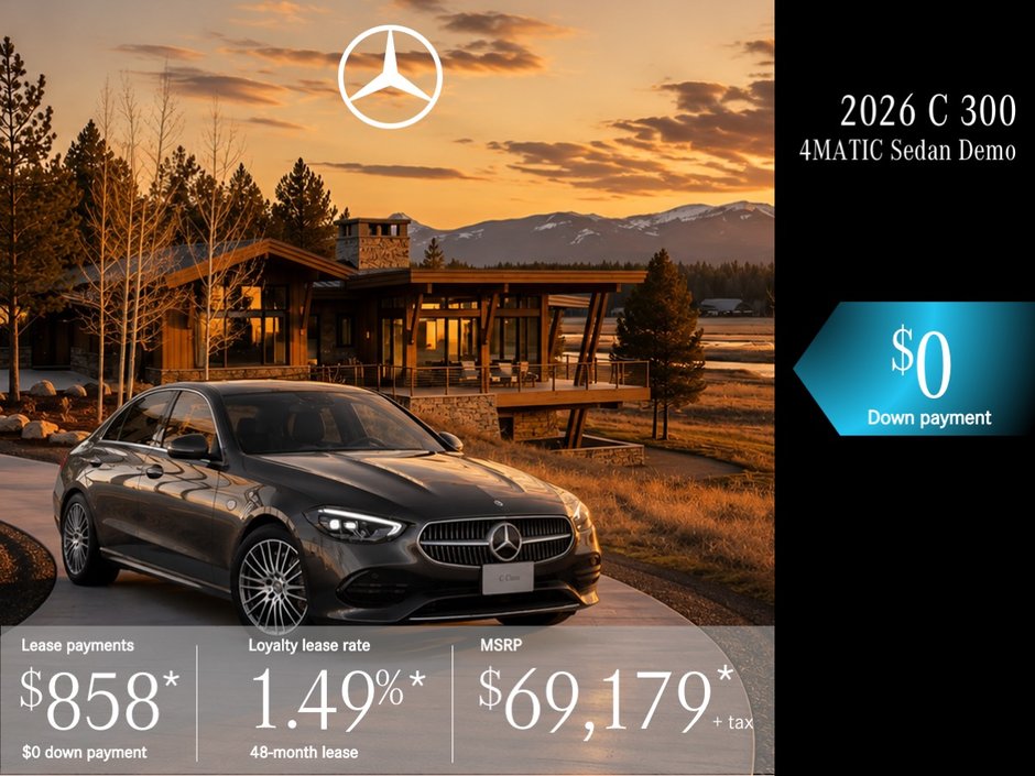 Lease the 2026 C 300 4MATIC Sedan from $858/month + tax*