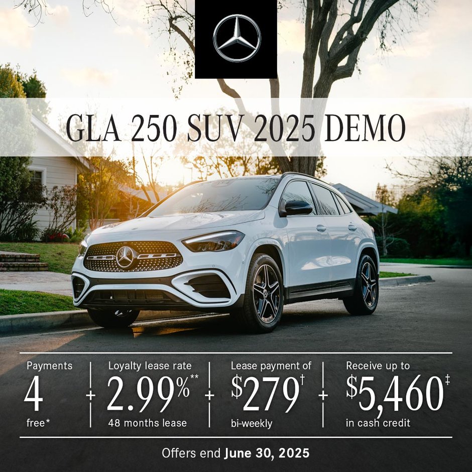 2025 GLA 250 4MATIC SUV from $279/bi-weekly*+tx