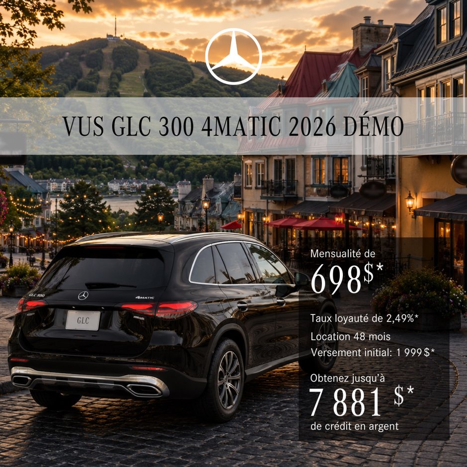 VUS GLC 300 4MATIC 2026 en location à partir de 698 $/mois + taxes*