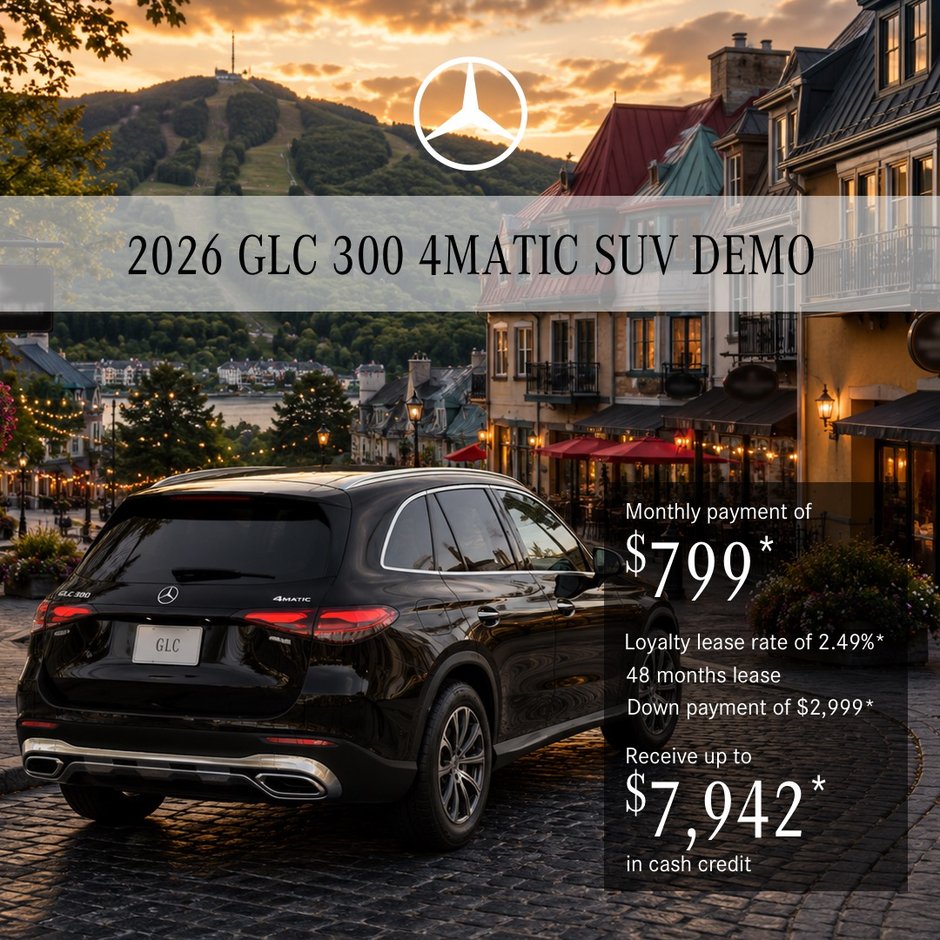 Lease the 2026 GLC 300 4MATIC SUV from $799/month + taxes*