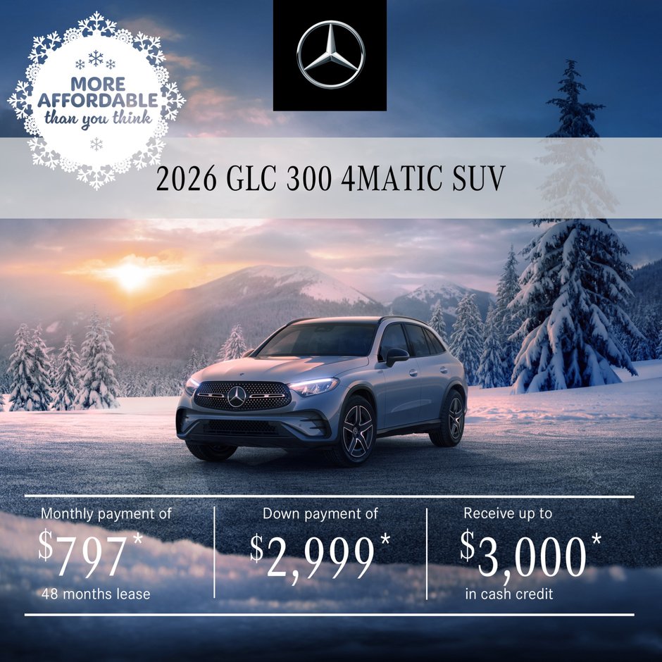 2026 GLC 300 4MATIC SUV from $797/month*+tx