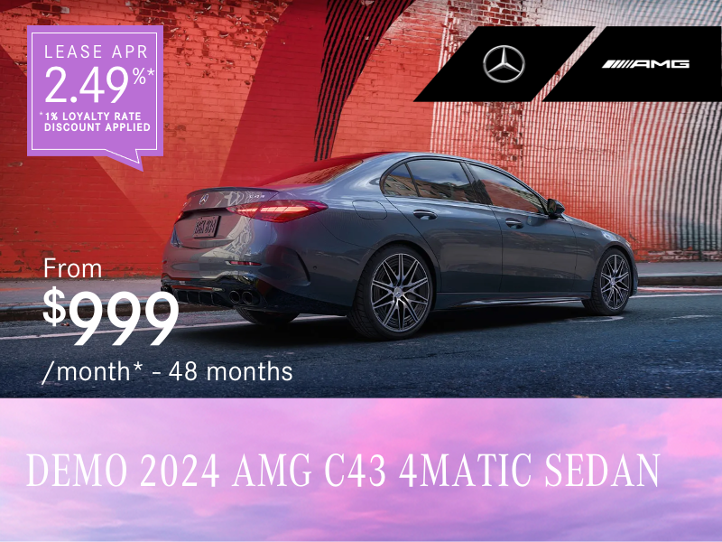 2024 AMG C43 4MATIC SEDAN from $999/month*+tx