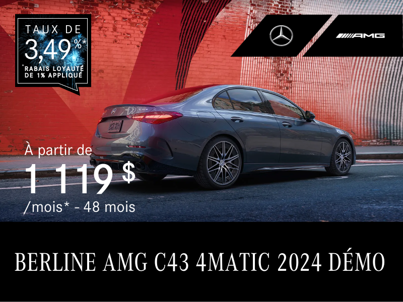 BERLINE AMG C43 4MATIC 2024 à partir de 1 119 $/mois*+tx