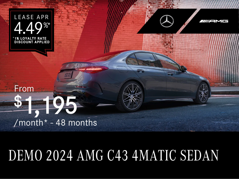 2024 AMG C43 4MATIC SEDAN from $1,195/month*+tx