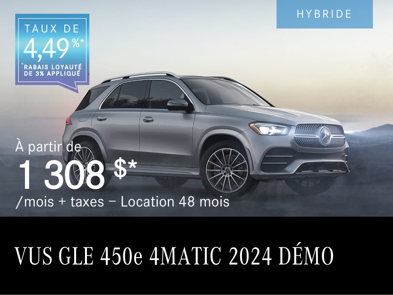 VUS GLE 450e Hybride 4MATIC 2024 à partir de 1 308 $/mois*+tx