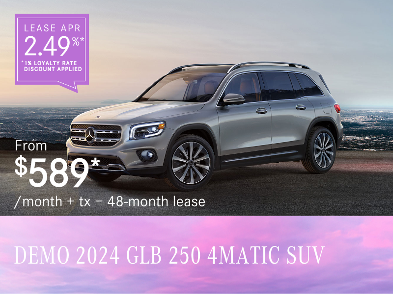 2024 GLB 250 4MATIC SUV from $587/month*+tx