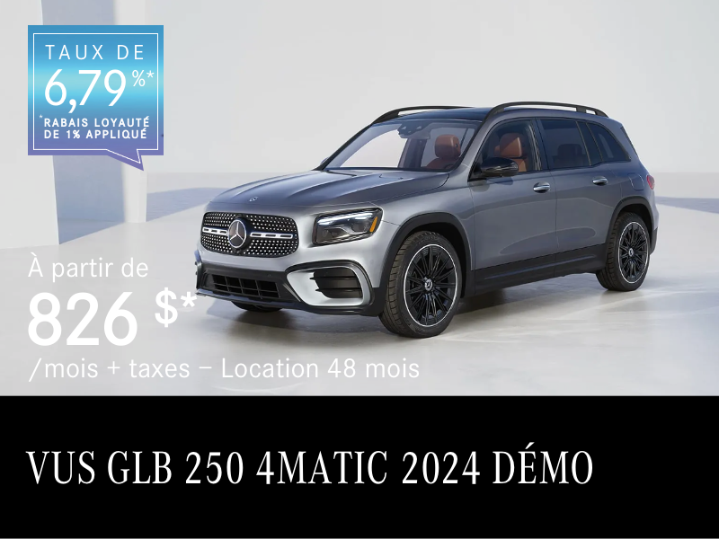 VUS GLB 250 4MATIC 2024 à partir de 826 $/mois*+tx