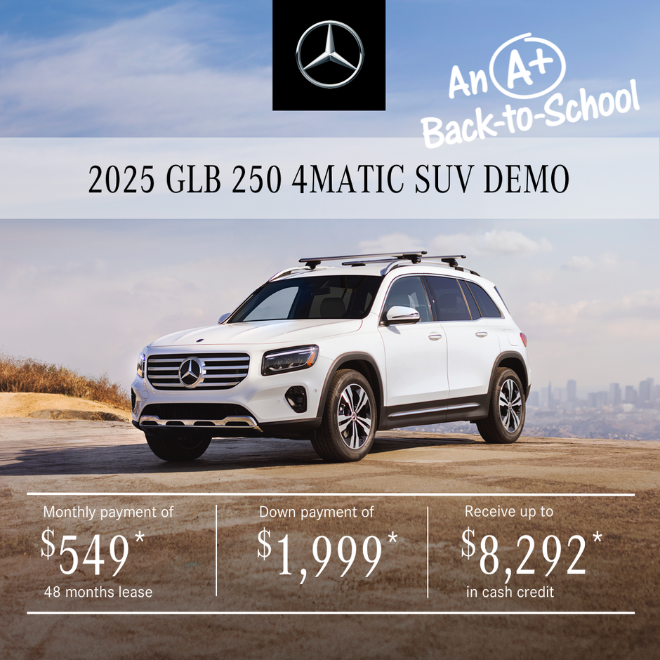 2025 GLB 250 4MATIC SUV from $549/month*+tx