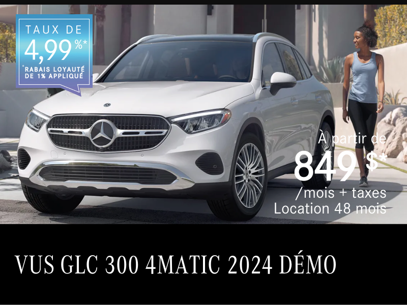 VUS GLC 300 4MATIC 2024 à partir de 849 $/mois*+tx