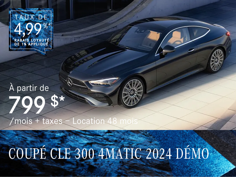 COUPÉ CLE 300 4MATIC 2024 à partir de 799 $/mois*+tx