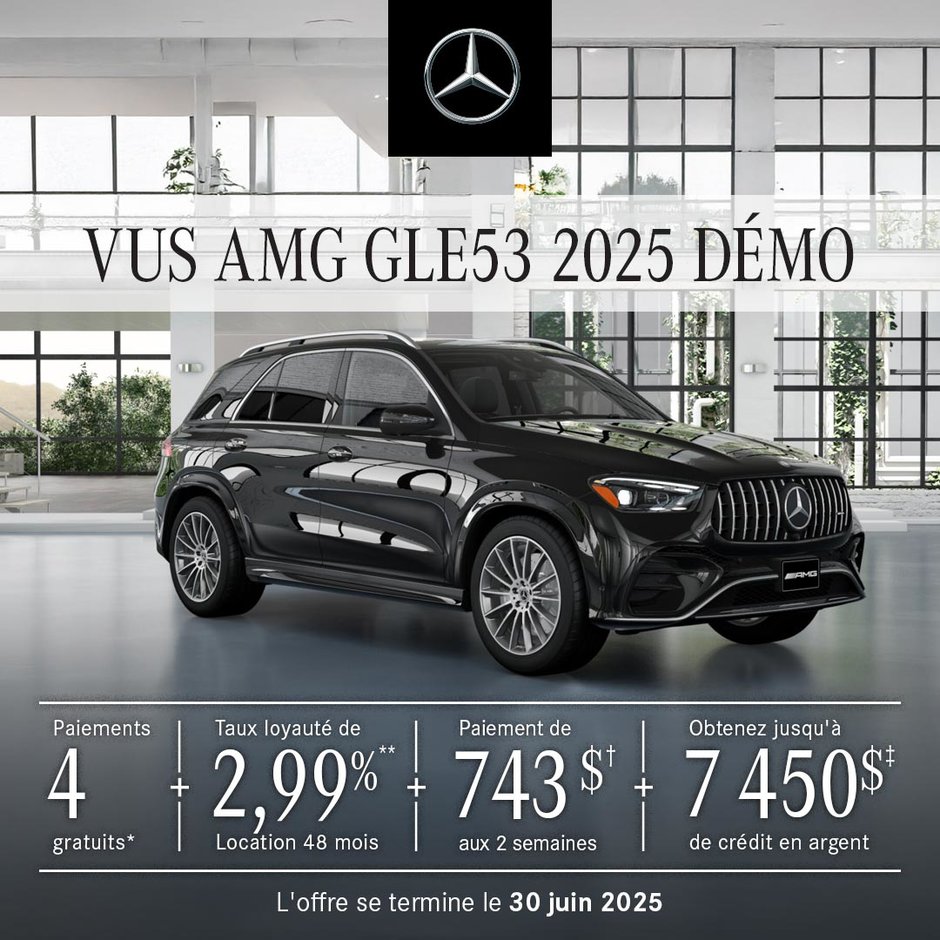 VUS AMG GLE53 4MATIC 2025 à partir de 743 $/aux 2 semaines +tx