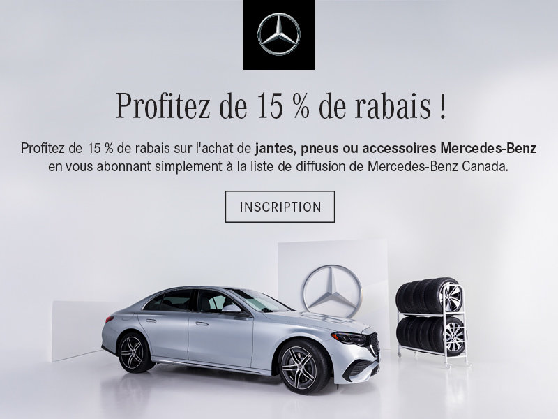 Économisez 15 % sur les jantes, pneus et accessoires Mercedes-Benz !