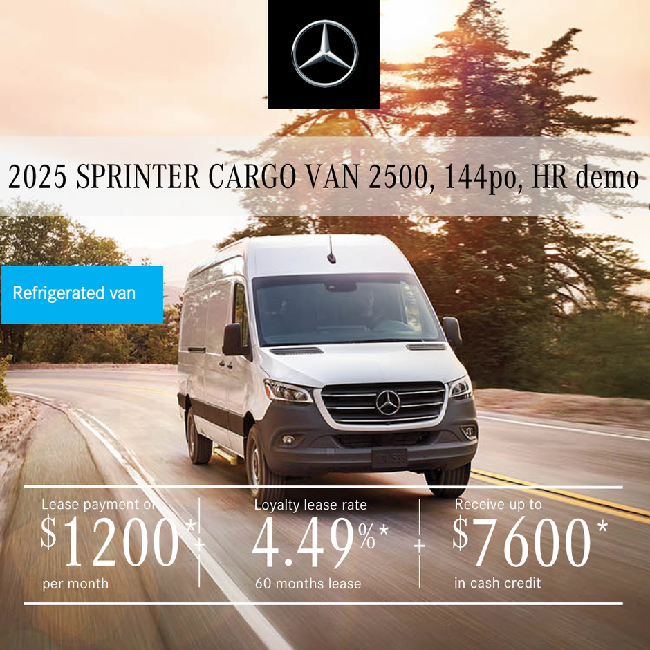 2025 SPRINTER 2500 Cargo Van, 144¨ from $1200/month*+tx