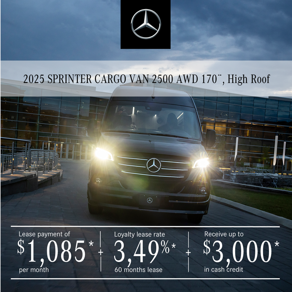 2025 SPRINTER 2500 Cargo Van AWD, 170¨ from $1,085/month*+tx