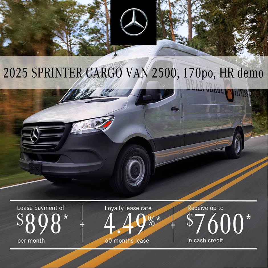 2025 SPRINTER 2500 Cargo Van, 170¨ from $898/month*+tx