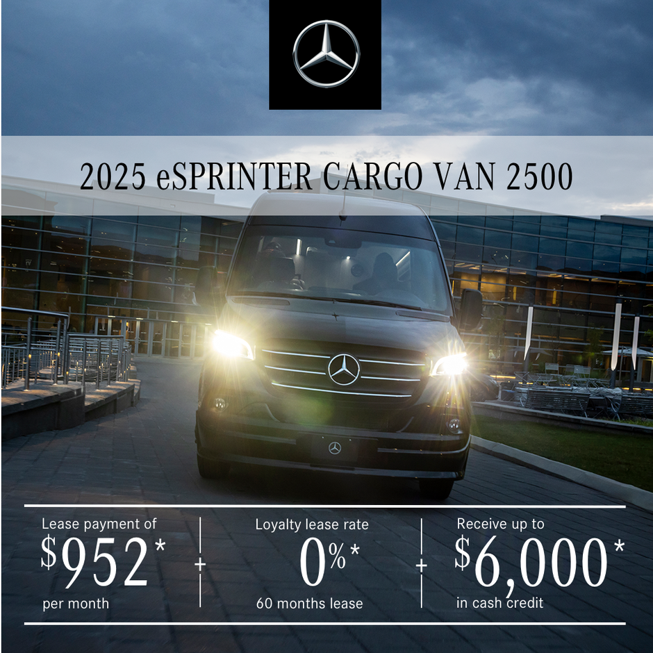 2025 eSPRINTER 2500 Cargo Van, 144¨ from $952/month*+tx