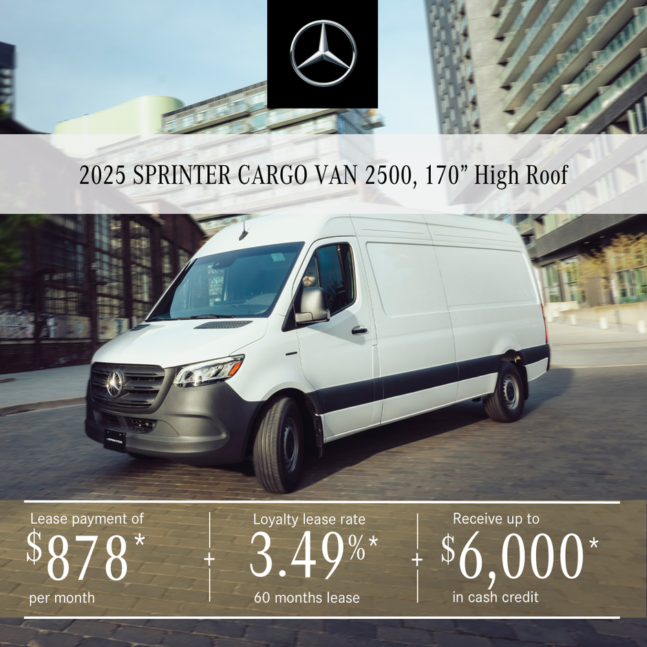 2025 SPRINTER 2500 Cargo Van 170¨ from $878/month*+tx