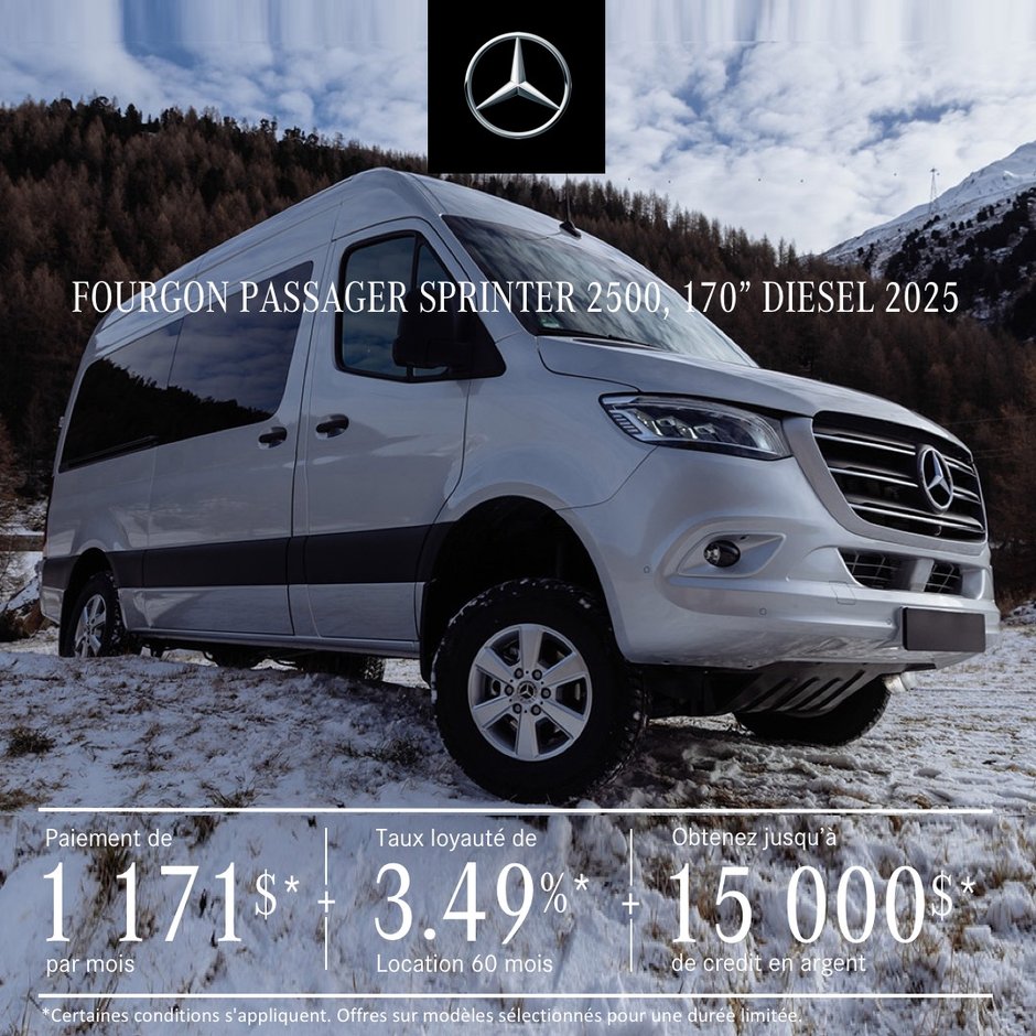 FOURGON PASSAGER SPRINTER 2500, 2025, à partir de 1 171 $*/mois+tx