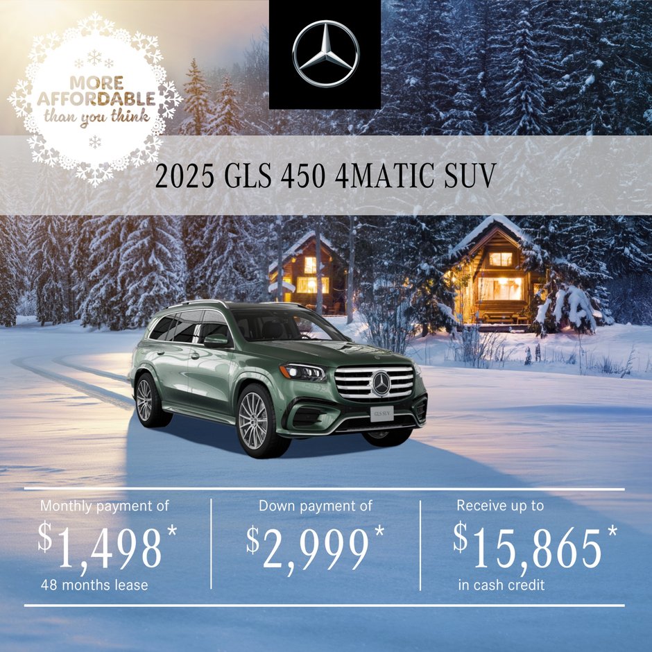 2025 GLS 450 4MATIC SUV from $1,498/monthly*+tx