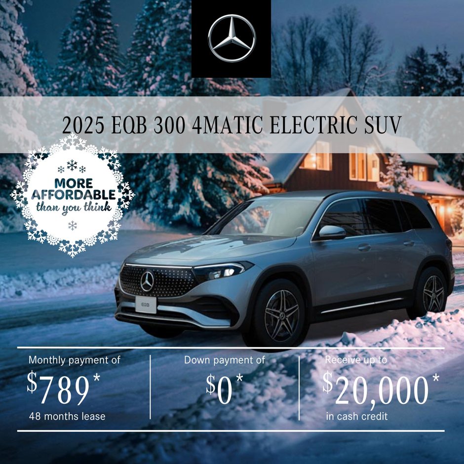 2025 EQB 300 4MATIC SUV demo starting at $789/month* +tx.