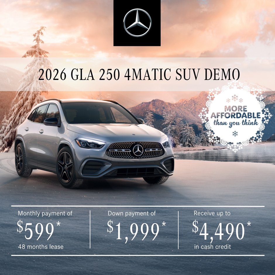 2026 GLA 250 4MATIC SUV from $599/month*+tx