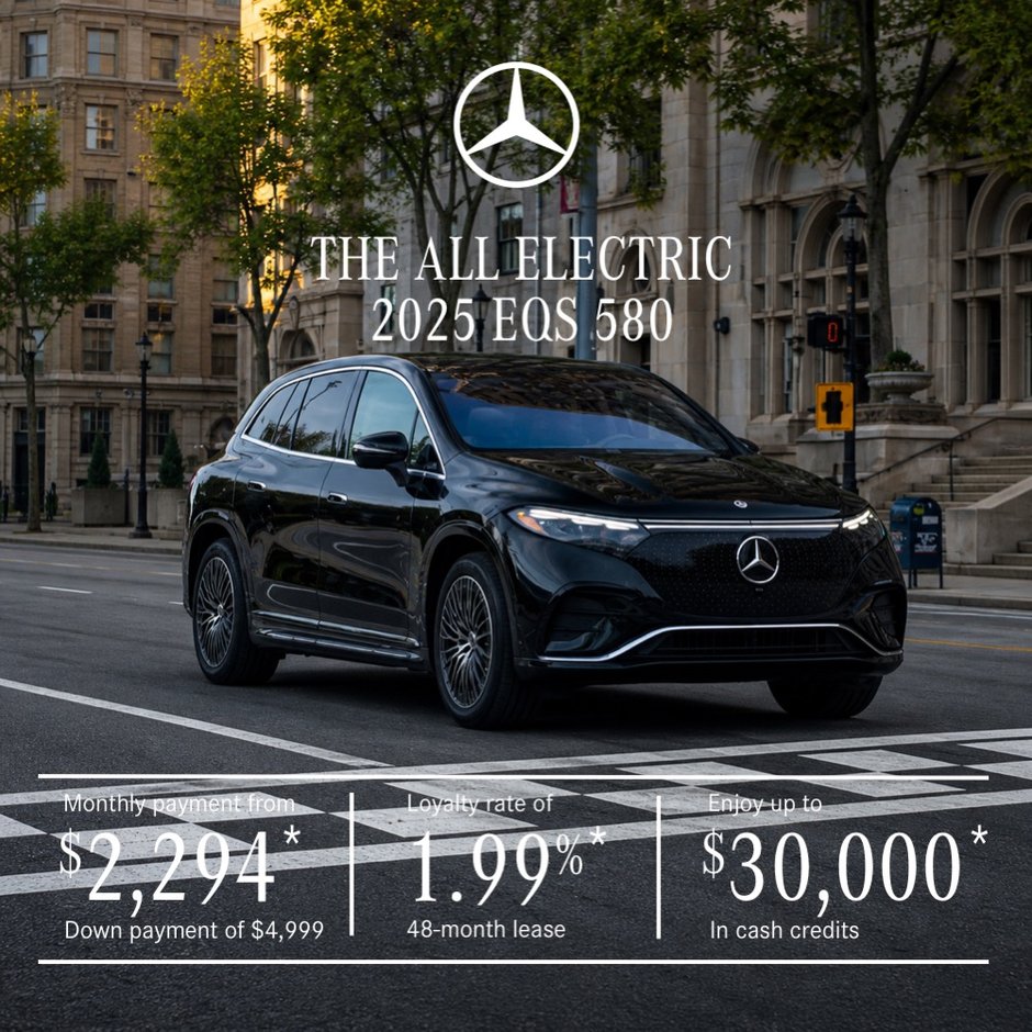 Lease the 2025 EQS 580 4MATIC SUV from $2,294/month + taxes*